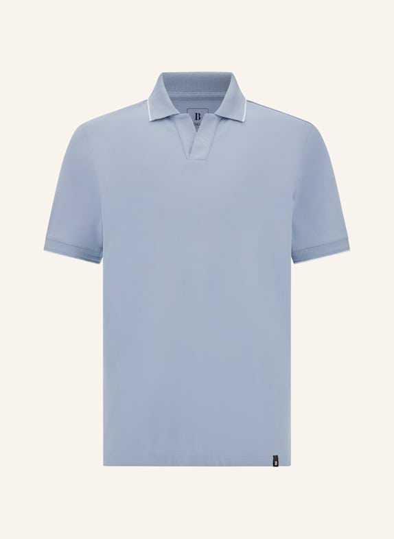 BOGGI MILANO Piqué-Poloshirt HELLBLAU