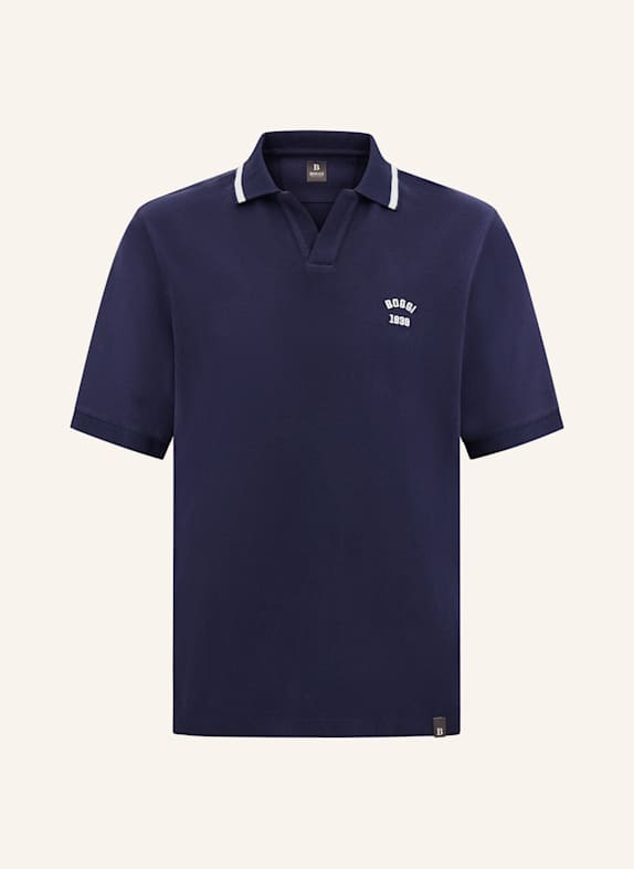 BOGGI MILANO Piqué Polo Shirt BLUE