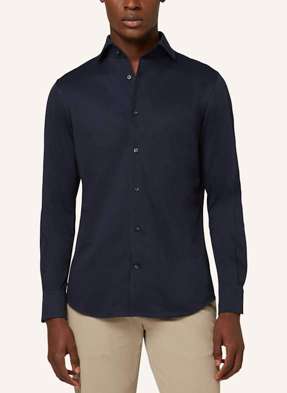 BOGGI MILANO Jerseyoverhemd met normale pasvorm DONKERBLAUW