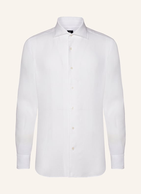 BOGGI MILANO Leinenhemd Regular Fit WEISS
