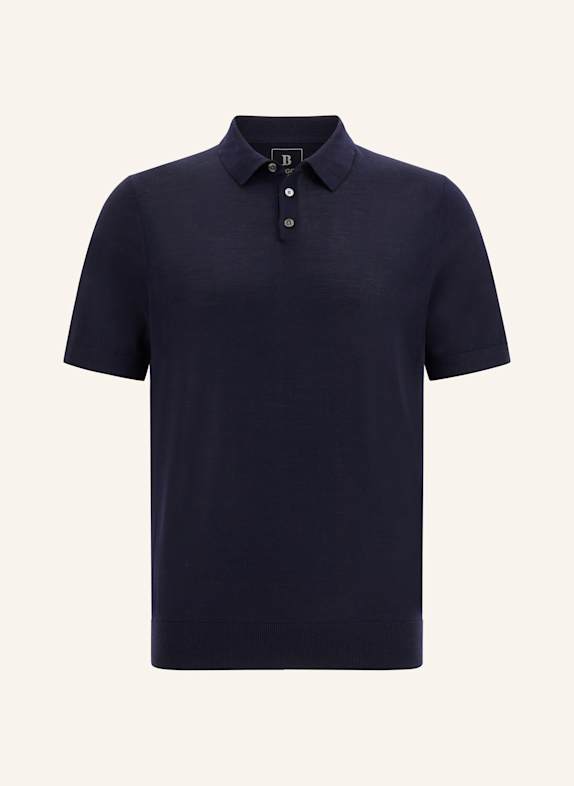 BOGGI MILANO Strick-Poloshirt BLAU