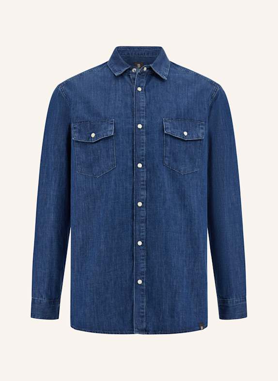 BOGGI MILANO Regular-Fit Denim Shirt BLUE