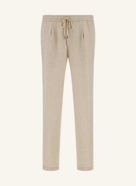BOGGI MILANO Leinenhose im Jogging-Stil BRAUN