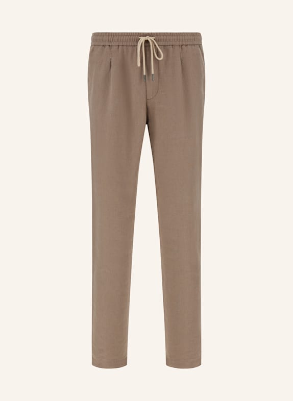 BOGGI MILANO Leinenhose im Jogging-Stil GRAU