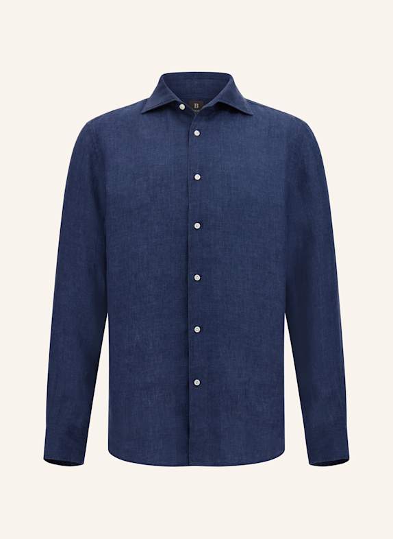BOGGI MILANO Leinenhemd Regular BLAU