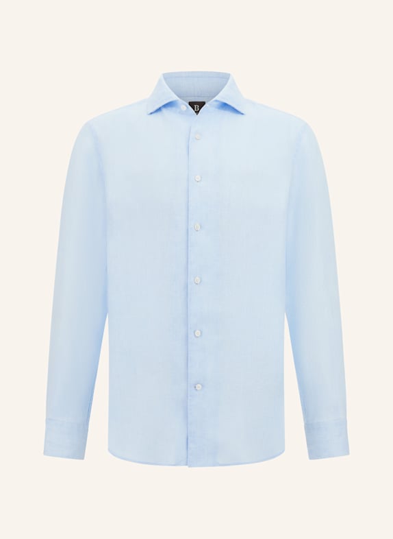 BOGGI MILANO Leinenhemd Regular HELLBLAU
