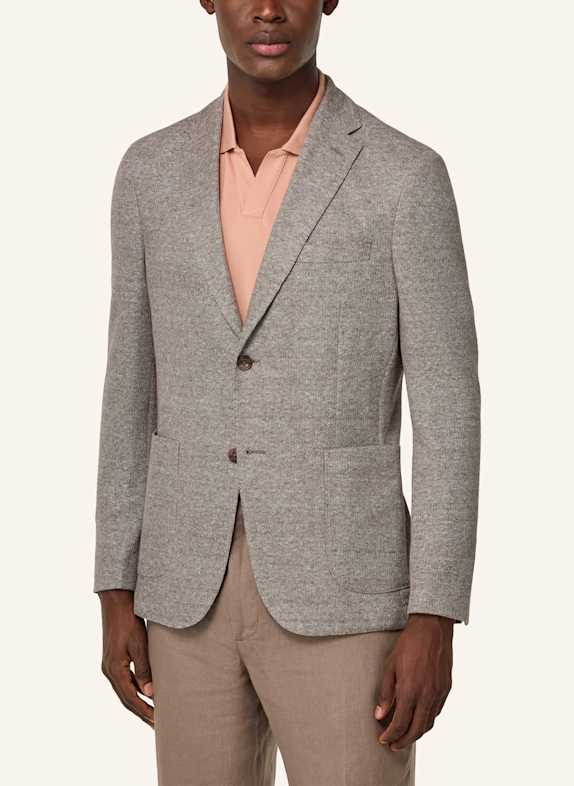 BOGGI MILANO Regular fit colbert van linnen TAUPE