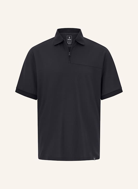 BOGGI MILANO Piqué-Poloshirt SCHWARZ