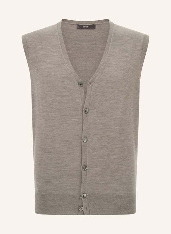 BOGGI MILANO Knitted Merino Waistcoat BEIGE
