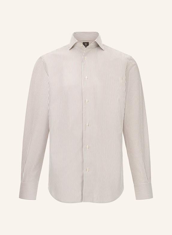 BOGGI MILANO Regular Fit Striped Cotton Shirt BRAUN