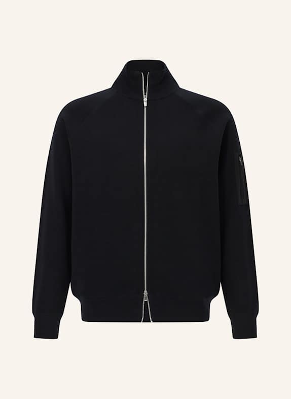BOGGI MILANO Tech Bomber Jacket in Merino Wool SCHWARZ