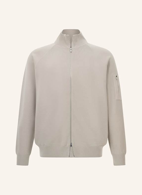 BOGGI MILANO Tech Bomber Jacket in Merino Wool BRAUN