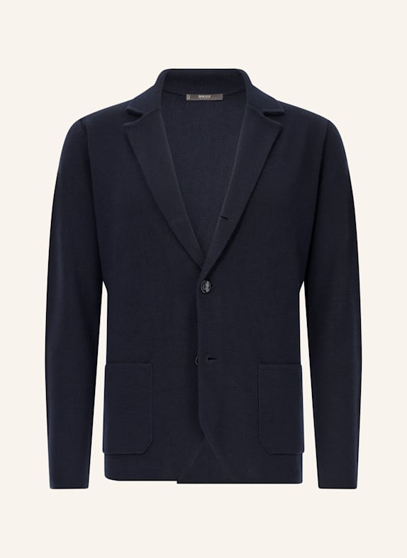 BOGGI MILANO Knitted Merino Wool Single-Breasted Jacket BLAU