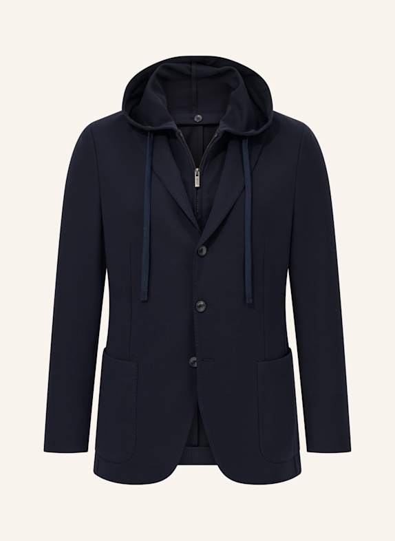 BOGGI MILANO Madison Sweatshirt Jacket in a Stretch Cotton Blend DUNKELBLAU