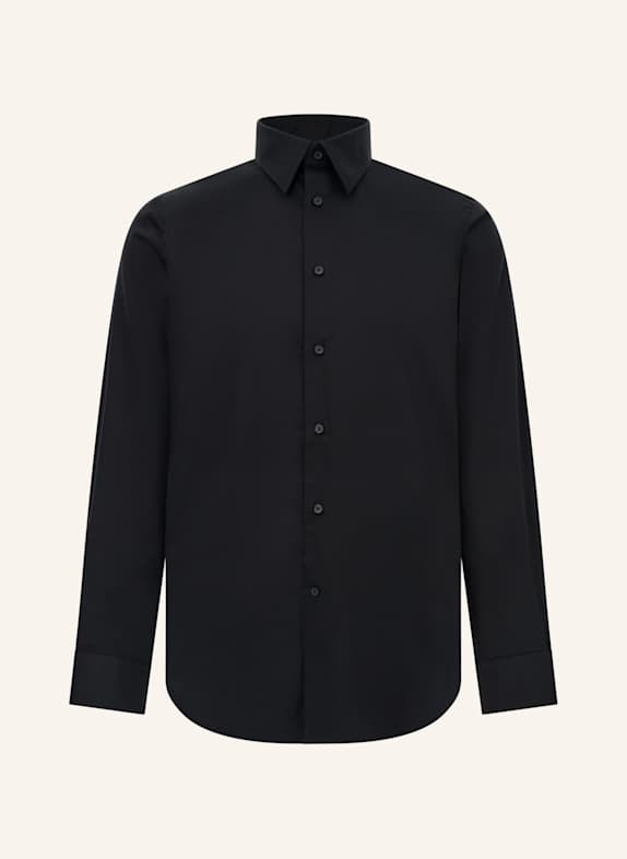 BOGGI MILANO Regular Fit Cotton Satin Shirt SCHWARZ