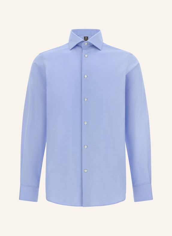 BOGGI MILANO Regular Fit Cotton Dobby Shirt HELLBLAU