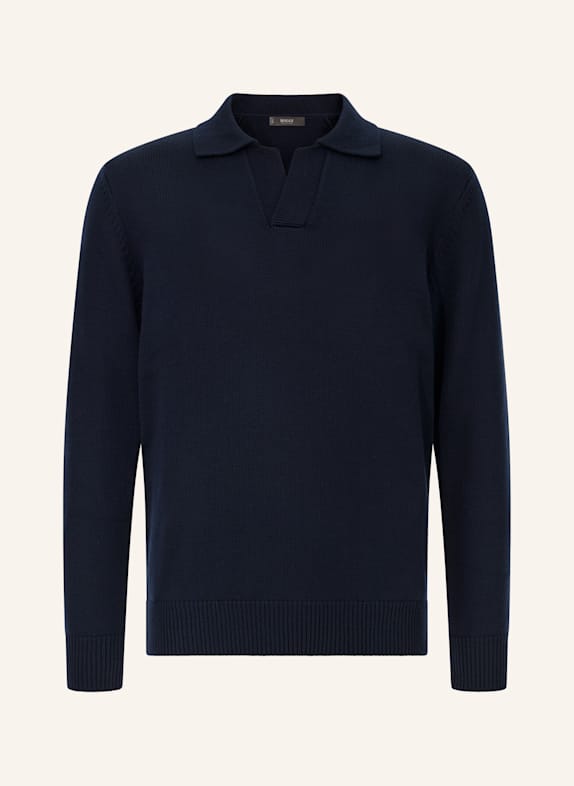 BOGGI MILANO Strick-Poloshirt BLAU