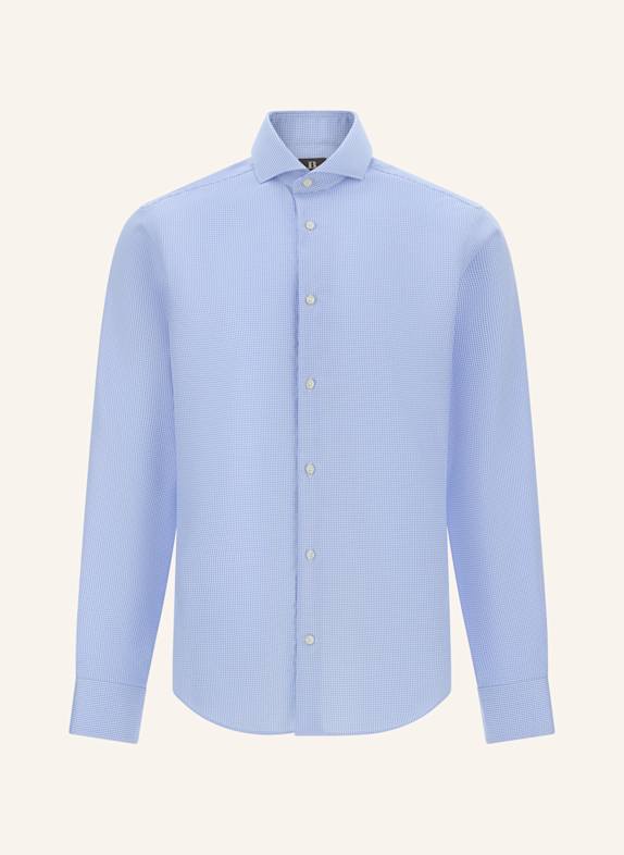 BOGGI MILANO Slim Fit Cotton Dobby Shirt HELLBLAU