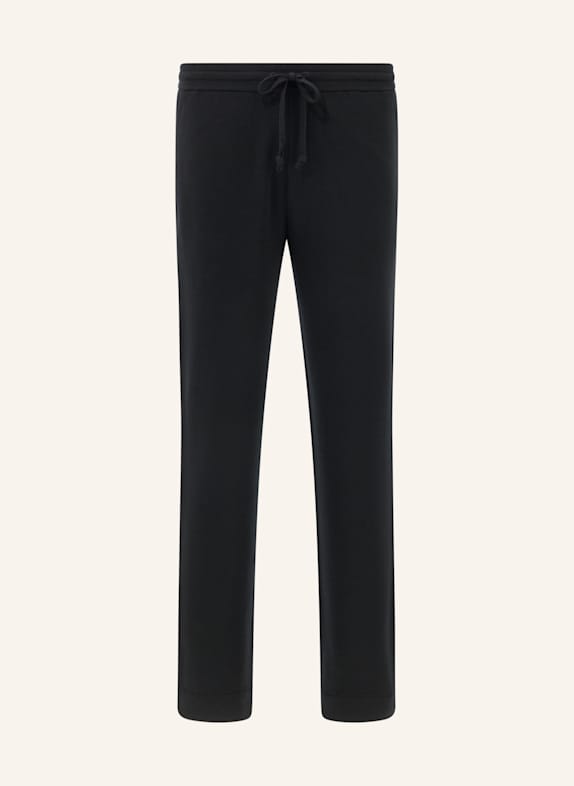 BOGGI MILANO Knitted Trousers in Superfine Merino Wool SCHWARZ