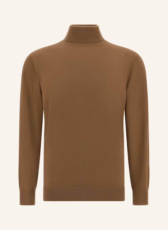 BOGGI MILANO Rollkragenpullover BRAUN