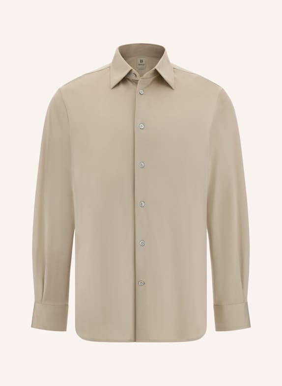 BOGGI MILANO Jerseyhemd Regular Fit BRAUN