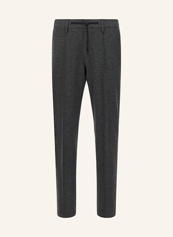 BOGGI MILANO Viscose Blend Jersey Trousers DUNKELGRAU