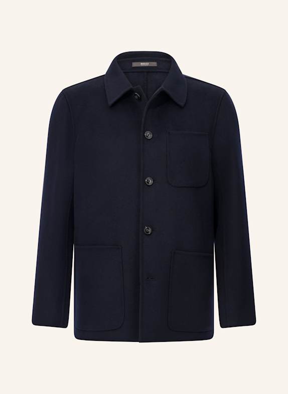 BOGGI MILANO Work Shirt Jacket in Wool DUNKELBLAU