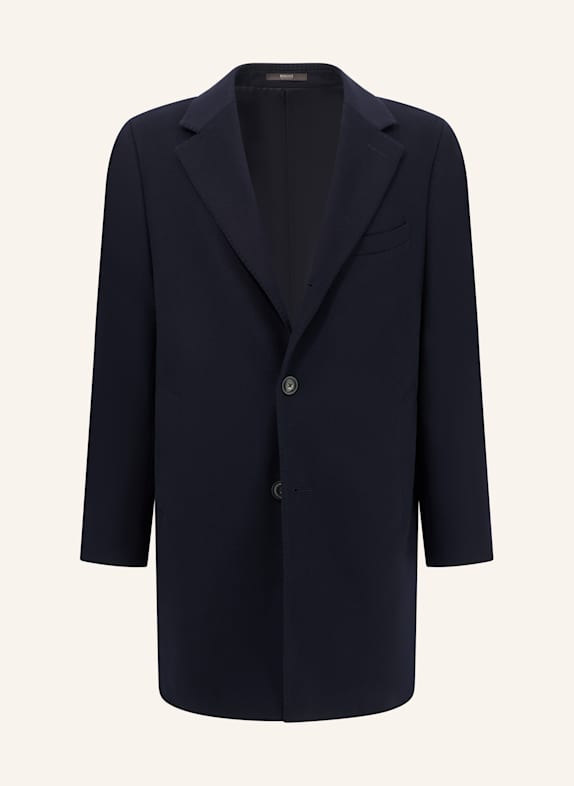 BOGGI MILANO Single-breasted coat in pure cashmere. BLAU