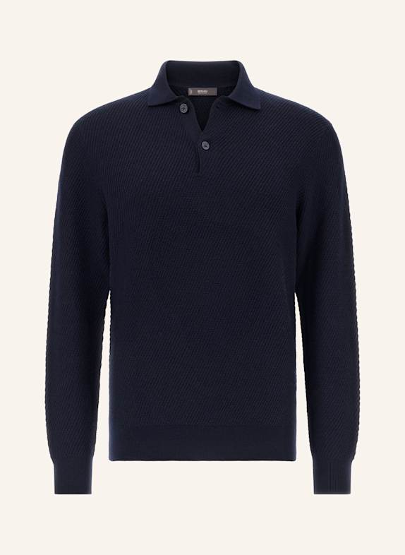 BOGGI MILANO Strick-Poloshirt BLAU