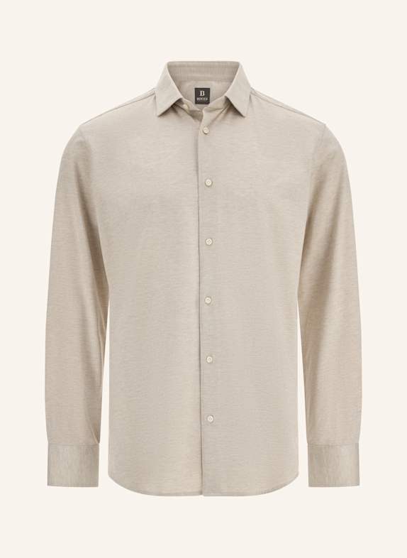 BOGGI MILANO Jerseyhemd Regular Fit BEIGE