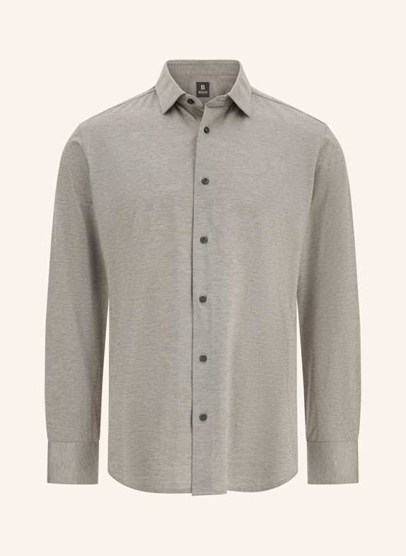 BOGGI MILANO Jerseyhemd Regular Fit BRAUN