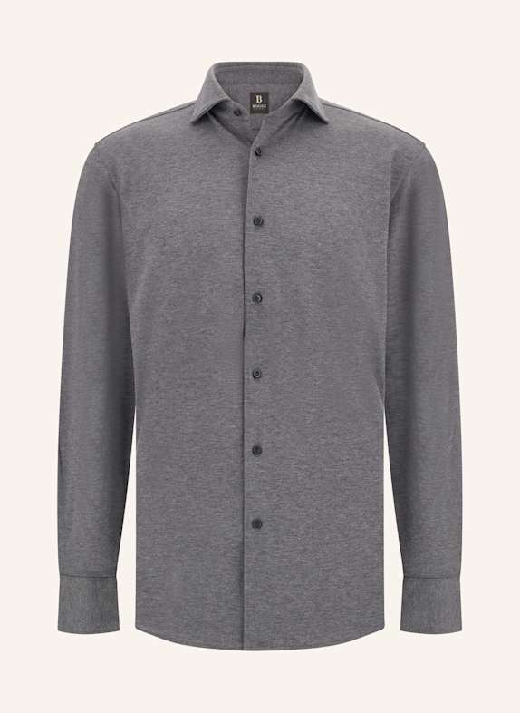 BOGGI MILANO Jerseyhemd Regular Fit GRAU