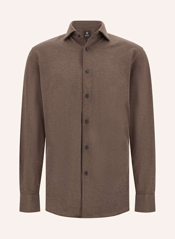 BOGGI MILANO Jerseyhemd Regular Fit BRAUN