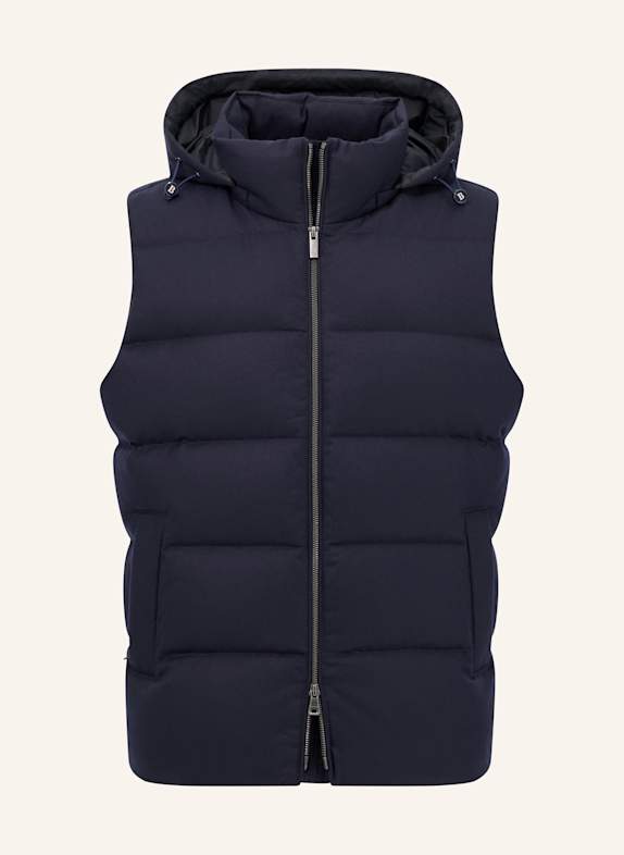 BOGGI MILANO Daunenweste aus Cashmere BLAU