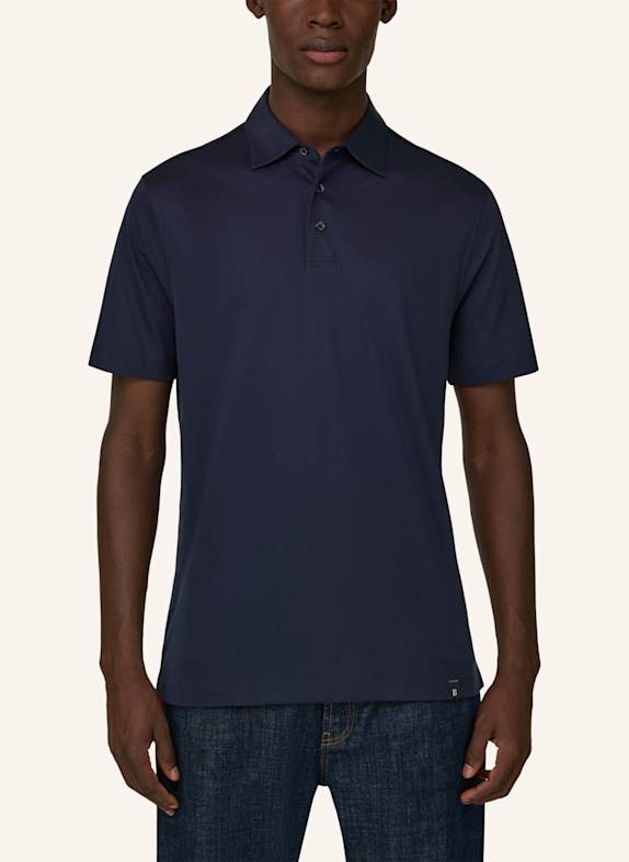 BOGGI MILANO Piqué-poloshirt BLAUW