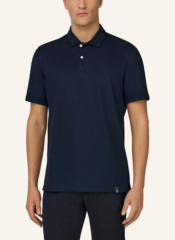 BOGGI MILANO Piqué-poloshirt BLAUW