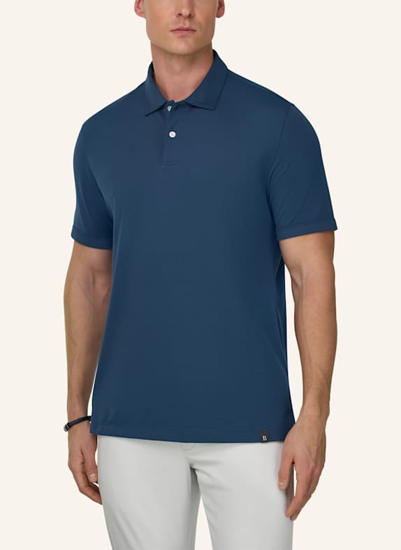BOGGI MILANO Piqué-poloshirt BLAUW