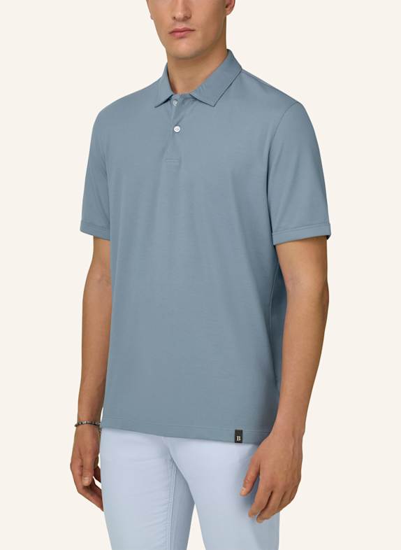 BOGGI MILANO Piqué-poloshirt LICHTBLAUW
