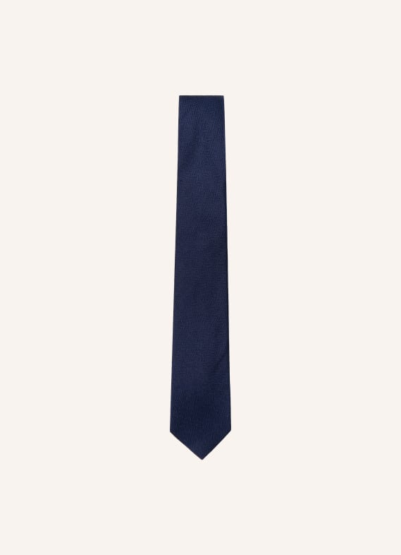 HACKETT LONDON Krawatte MELANGE HERRINGBONE DUNKELBLAU