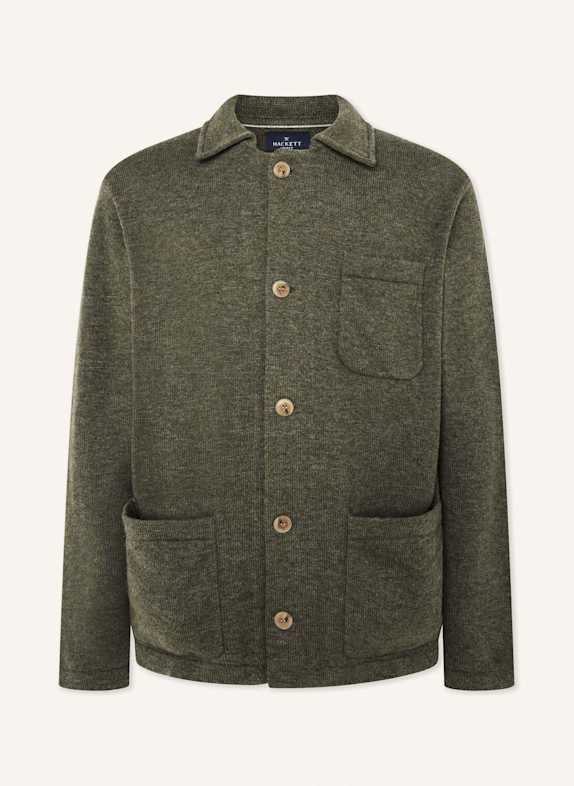 HACKETT LONDON Strickjacken Cardigan KNIT OVERSHIRT JKT GRÜN