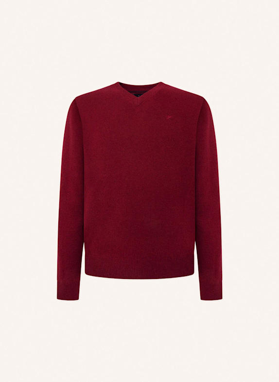 HACKETT LONDON Pullover LAMBSWOOL V NECK ROT