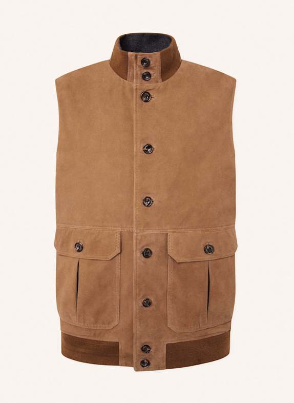 HACKETT LONDON Gilet SUEDE PKT GILET CAMEL