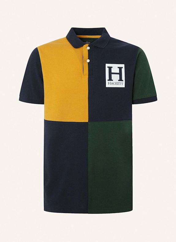 HACKETT LONDON Poloshirt HERITAGE H QUAD POLO DUNKELBLAU/ GELB