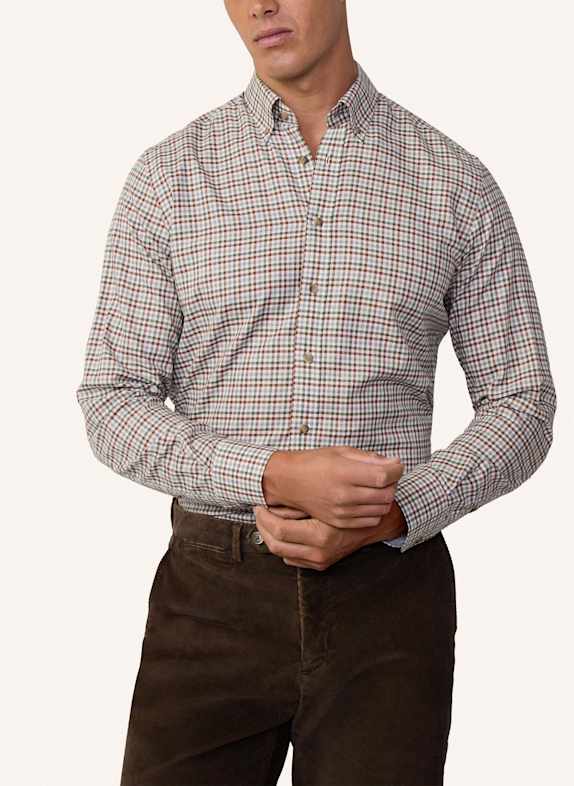 HACKETT LONDON Hemd GINGHAM Tailored Fit BRAUN