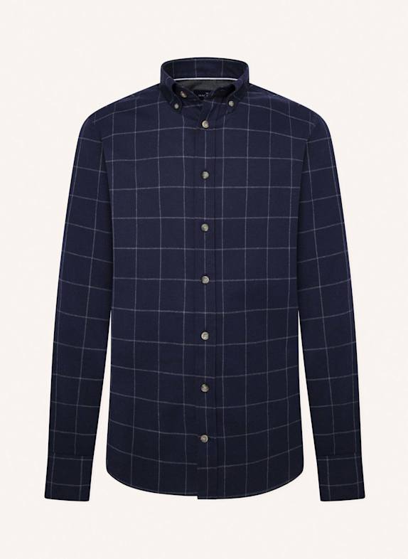 HACKETT LONDON Freizeithemd FLANNEL WINDOWPANE DUNKELBLAU