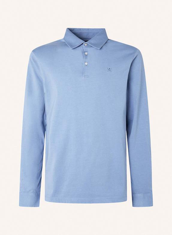 HACKETT LONDON Poloshirt WASHED JERSEY LS BLAU