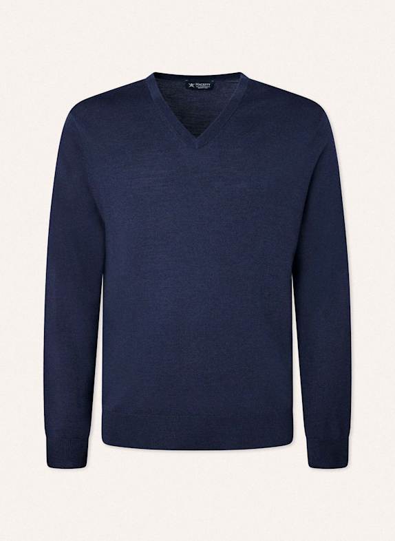 HACKETT LONDON Pullover GMD MERINO SILK V NCK DUNKELBLAU