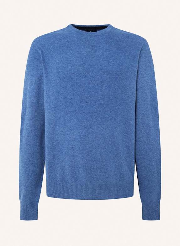 HACKETT LONDON Pullover MERINO CASH MIX CREW BLAU