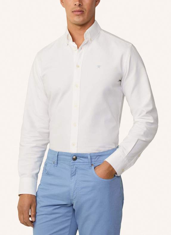 HACKETT LONDON Freizeithemd WASHED OXFORD WEISS