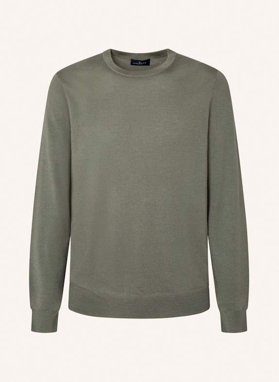 HACKETT LONDON Pullover GMD MERINO SILK CREW GRÜN